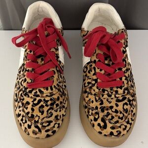 MIA Leopard Sneakers with Red Laces